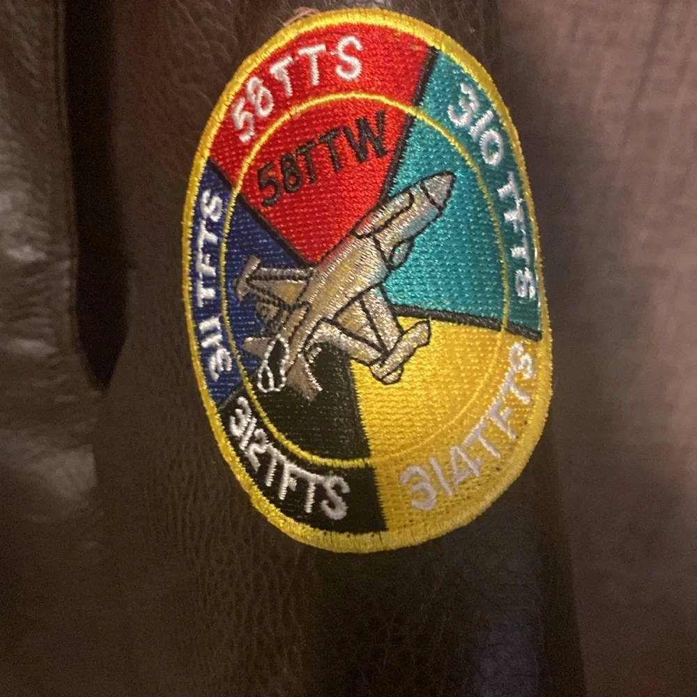 Up and Away USAF Junior Type A-2 Bomber Jacket Faux Leather W/Patches size 7 NWT
